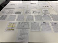 A sample of some of the supporting documentation including driver and engineer handwritten notes