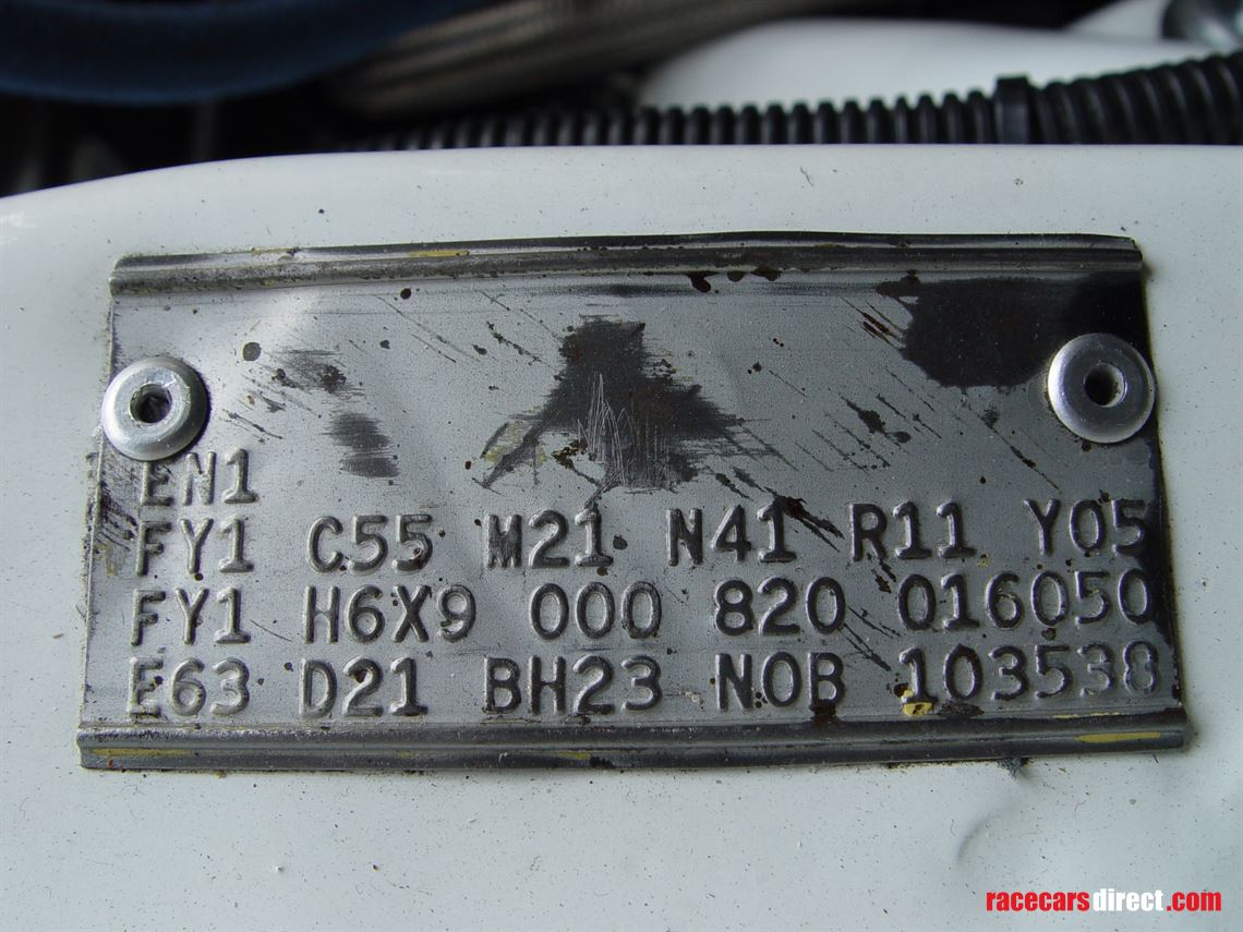 Fender Tag: original big-block, high impact color, 4 speed, early production Barracuda