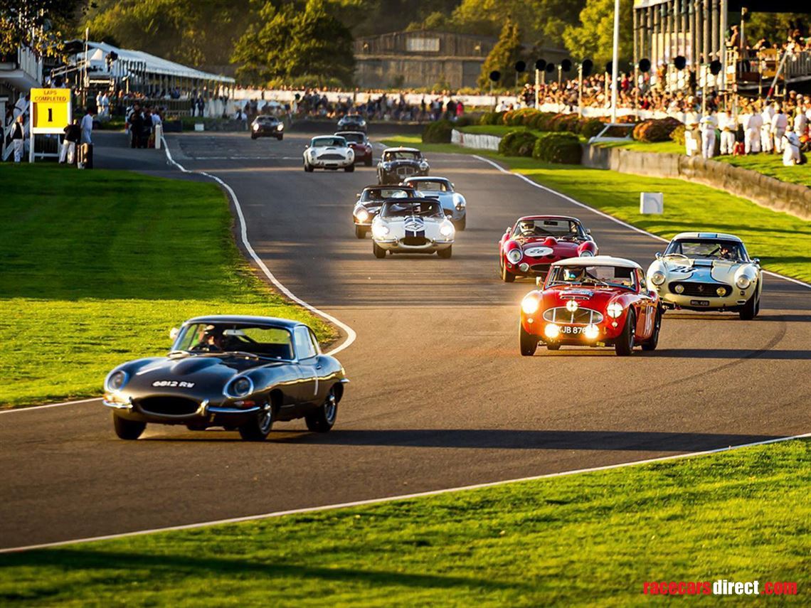 The E-Type racing at Goodwood Revival