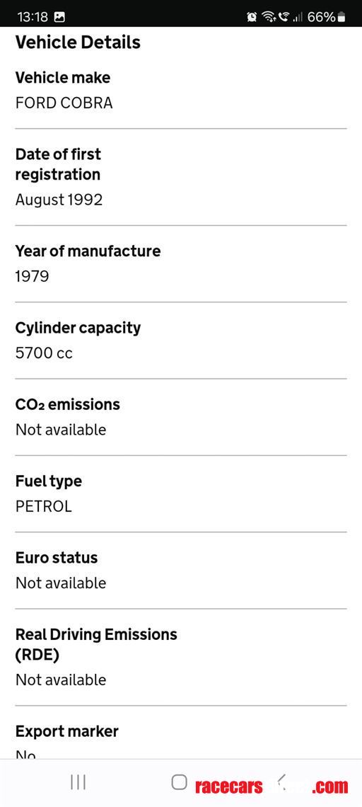 ford-cobra-v5-registration-document