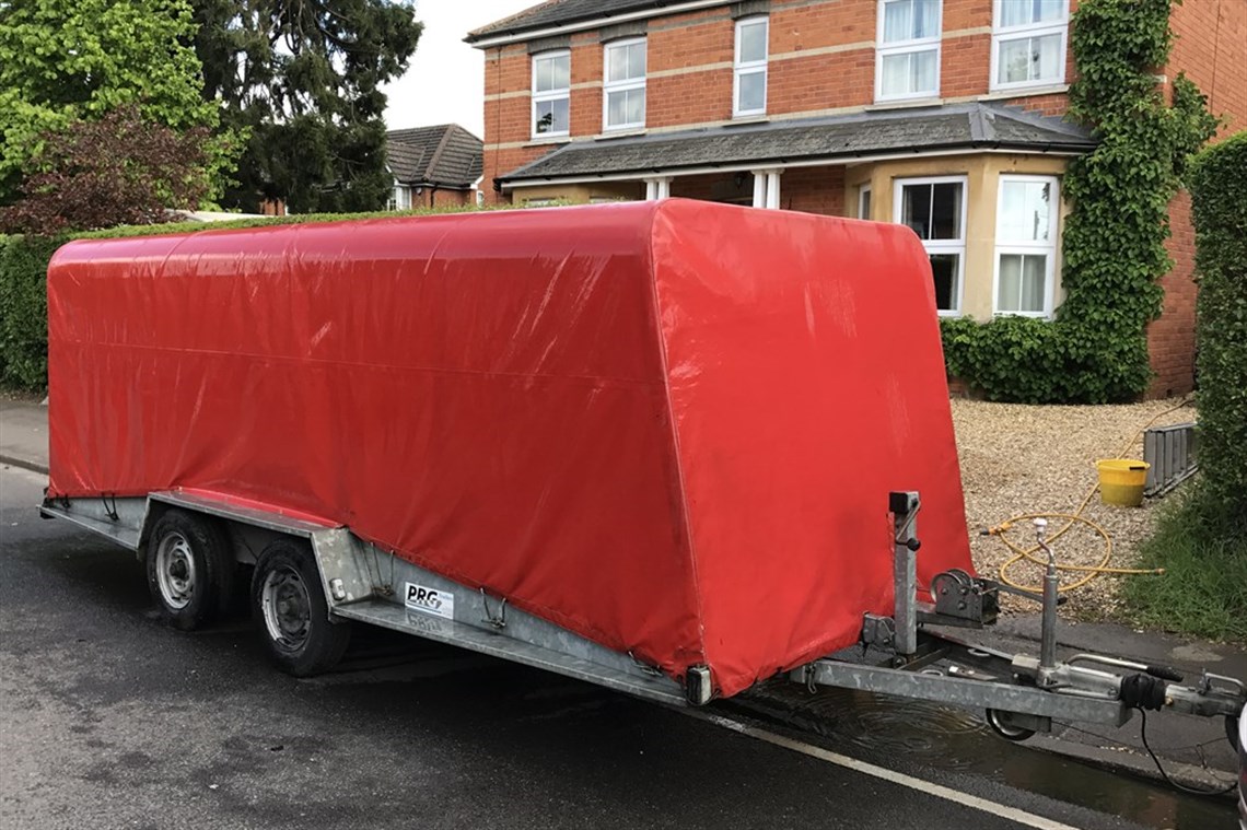 PRG four wheel covered trailer