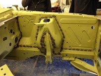 full seam welding across the whole chassis, which was lightened in all possible places by removing excess non-structural metal.